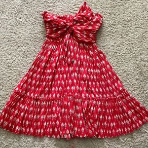 Free People Red Strapless Mini Dress M